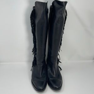 Jonak Knee High Black Fringe boots Size 41